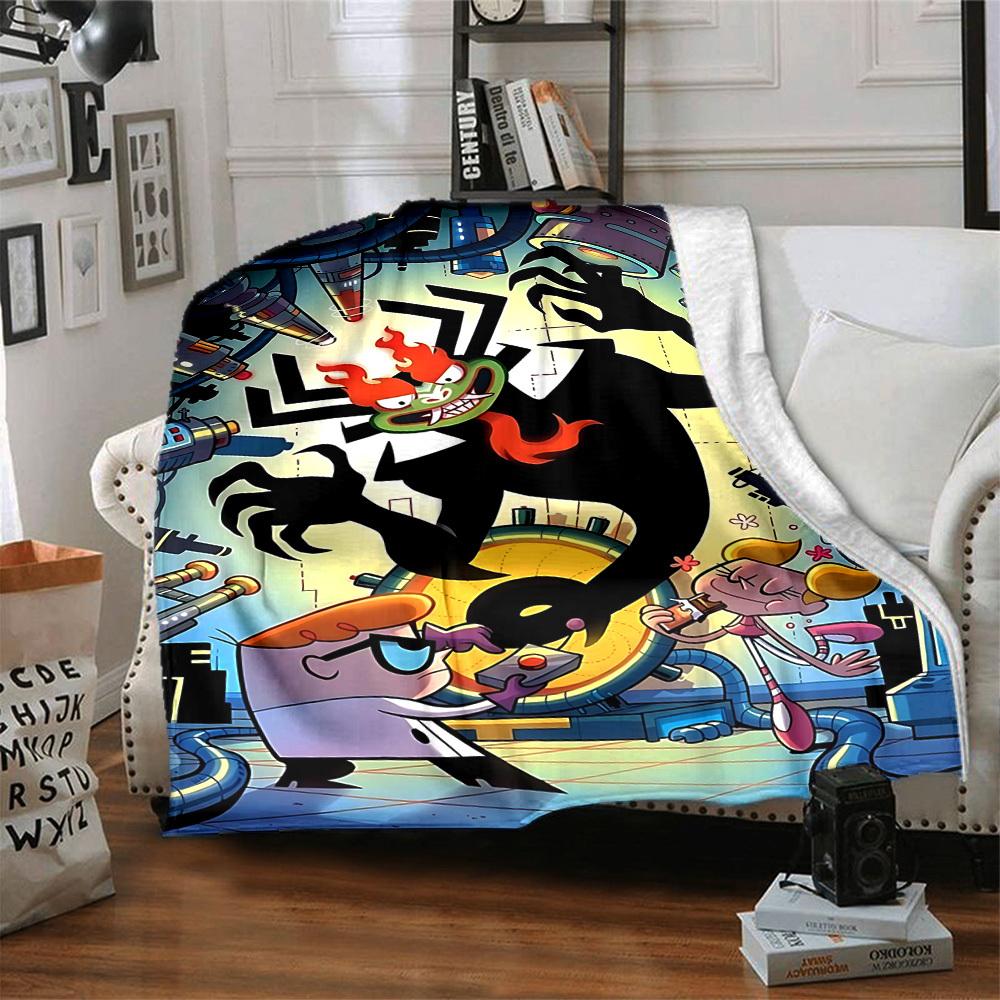 1 Stück Dexter's Labor Gemütliche Print-Decke Leichte Warme Flanell-Kuscheldecke Für Sofa, Bett, Wohnzimmer