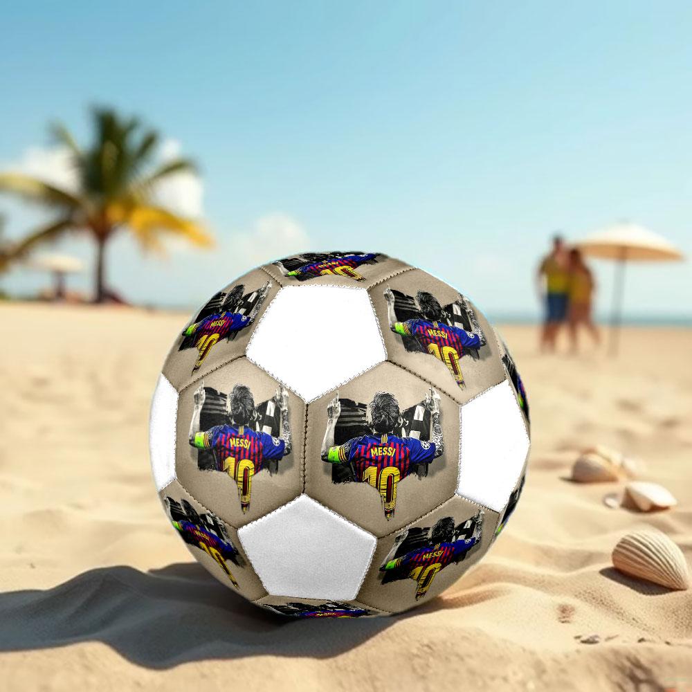 Leo10 Printed Size 5 Soccer Ball, Machine-Stitched PVC, Durable & High Bounce, All Ages Fit, fan merchandise, matches & outdoor use.