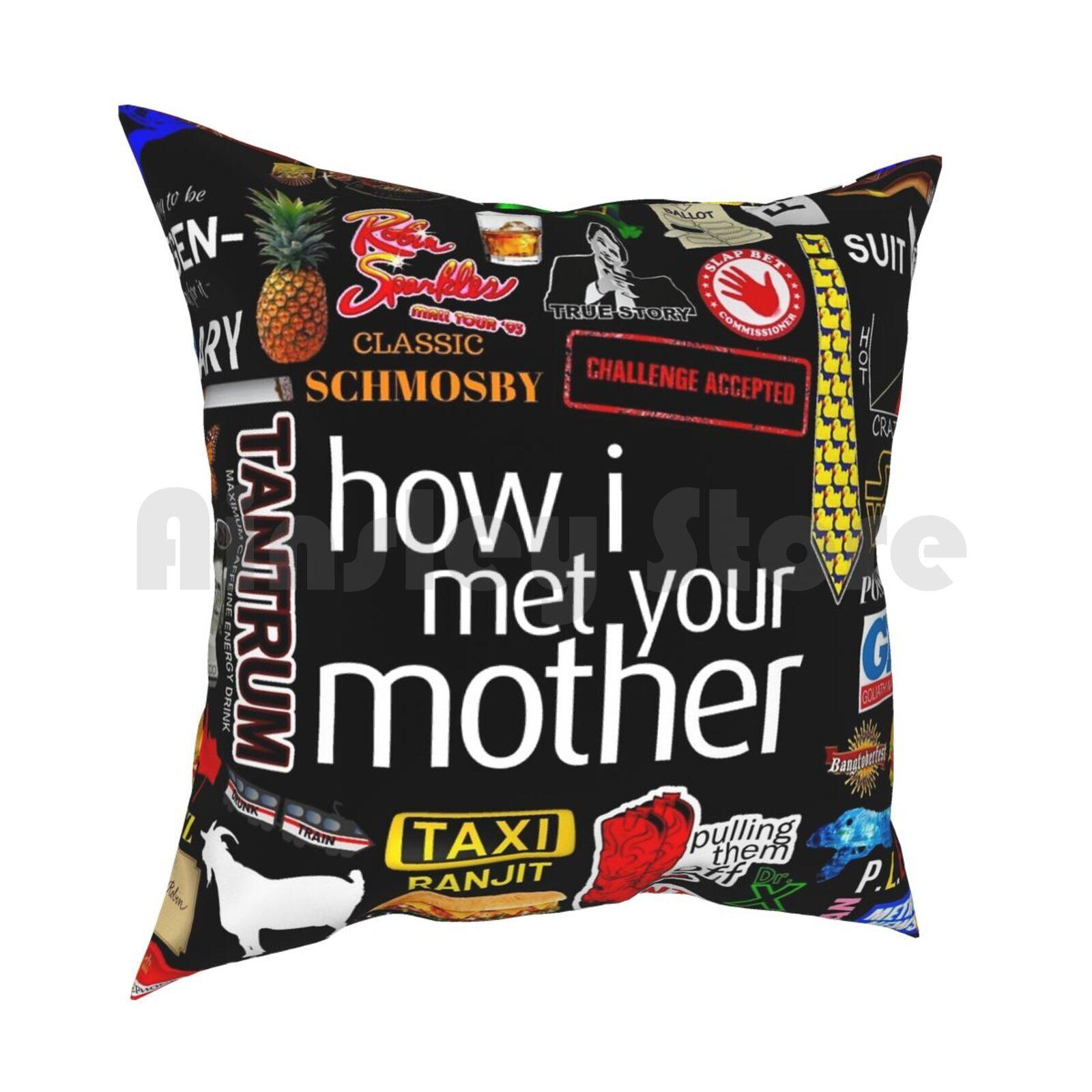 How I Met Your Mother Collage Poster IconographicInfographic Pillow Case Printed Home Soft DIY Pillow Cover Himym How I 30x30cm 12x12in