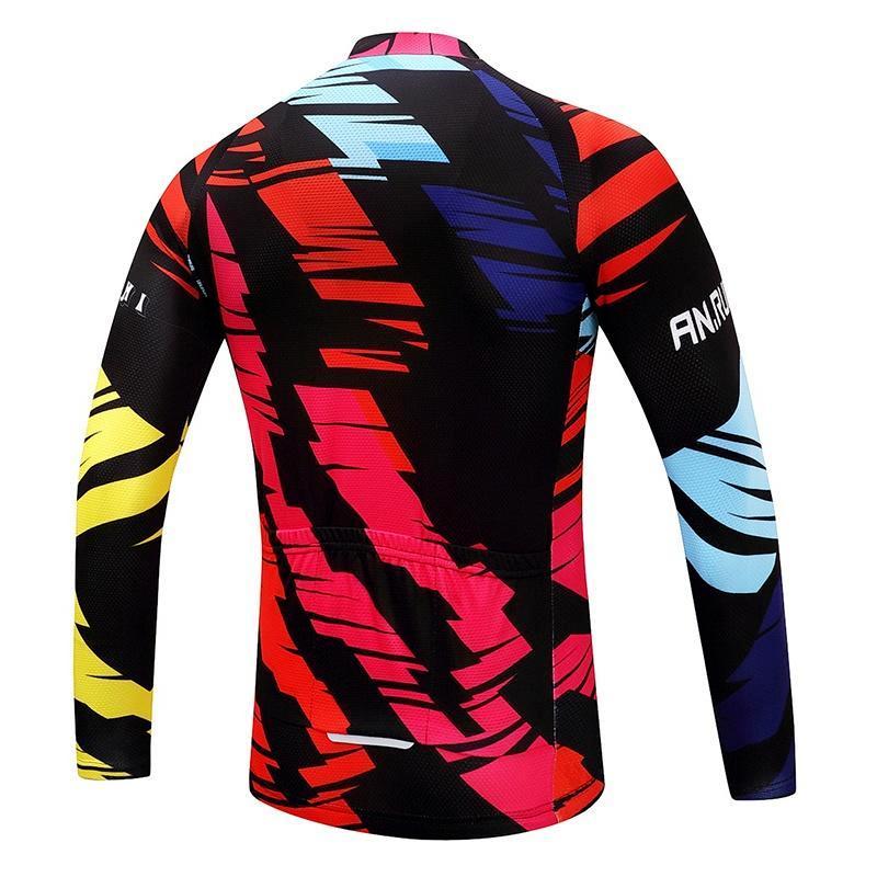 Riding Bicycle Jerseys Cycling Clothing Set Colorful Long Sleeve Black Bib Pants Bicycle Clothes Suit