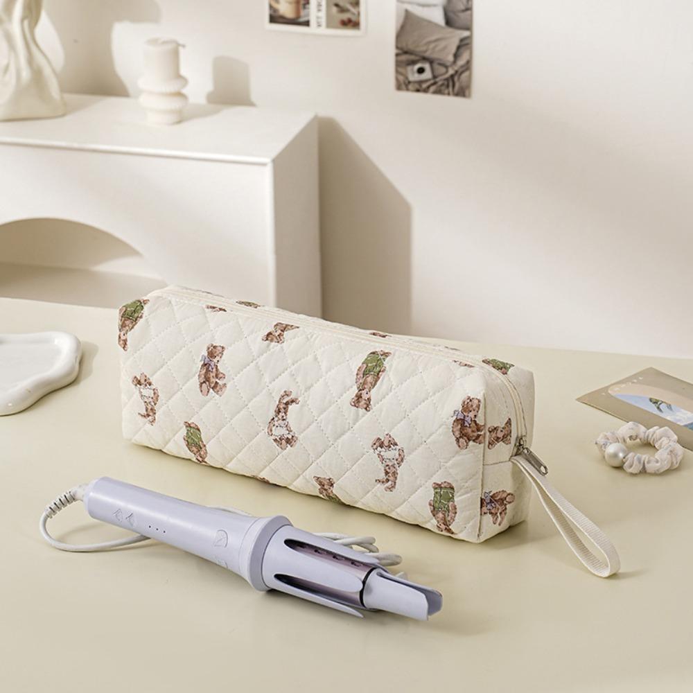 New Quilting Cotton Hair Dryer Storage Bag with Handle Large Capacity Carrying Case Portable Soft Curler Storage Bag for Travel 2980₽