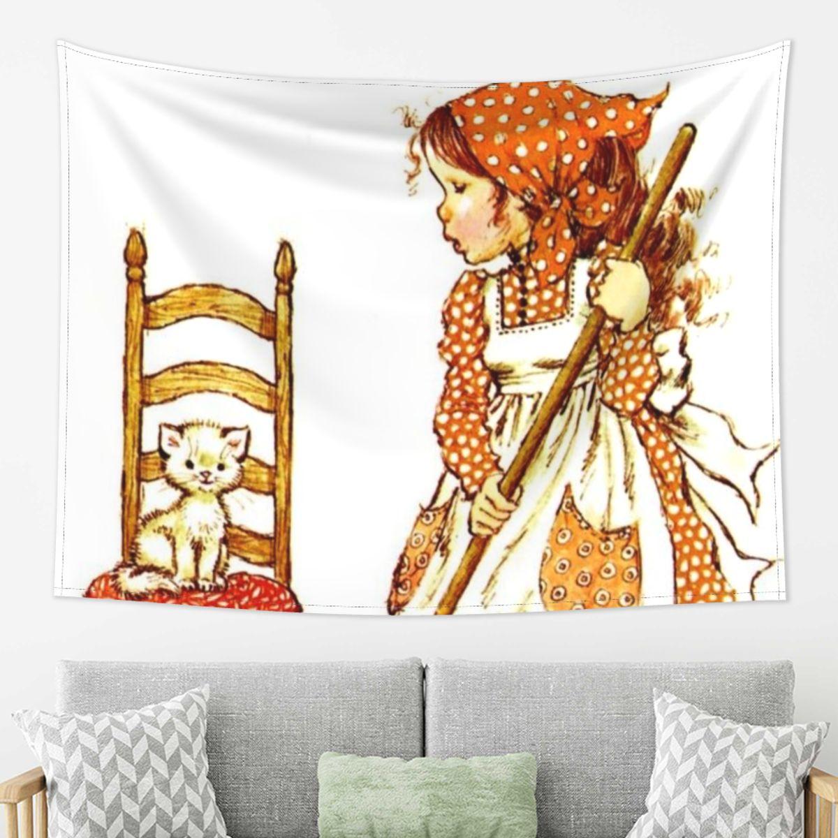

Sarah Kay Swing Girl Tapestry Decoration Art Aesthetic Tapestries for Living Room Bedroom Home Wall Cloth Wall Hanging 74x94cm(29x37in)