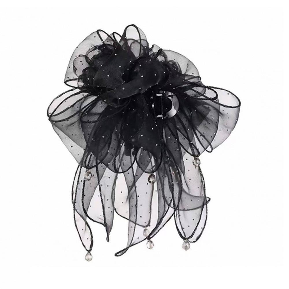 Luxurious Mesh Hair Clip Retro Back of Head Hair Accessory Gifts Organza Flower Hair Clip 2