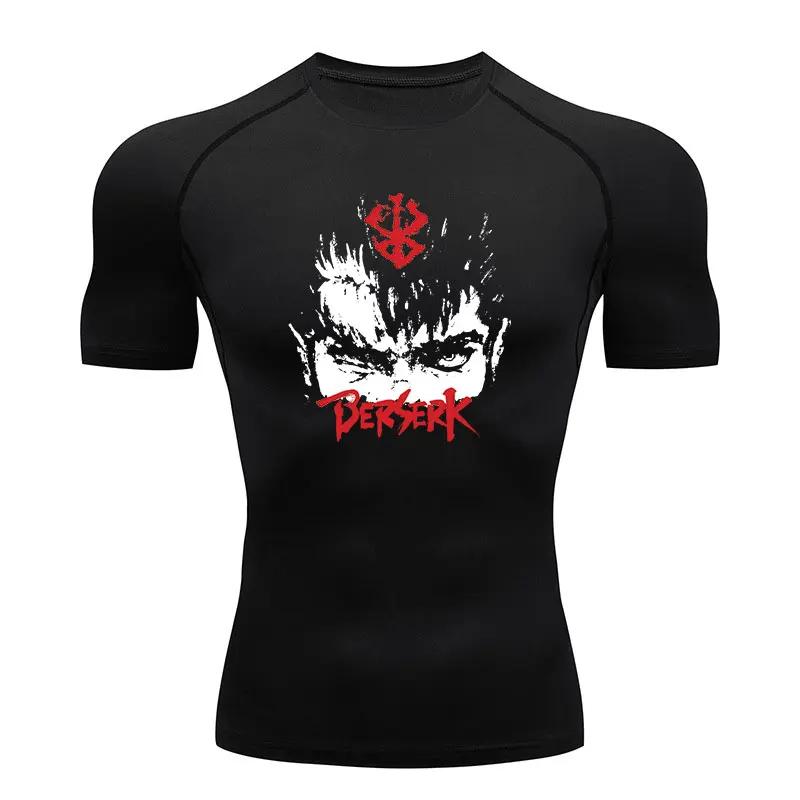 Compression Shirt Man Gym Anime Berserk Fitness Gym Sport Running T-Shirt Rashgard Tops Quick Dry Short Sleeve T-Shirt For Men