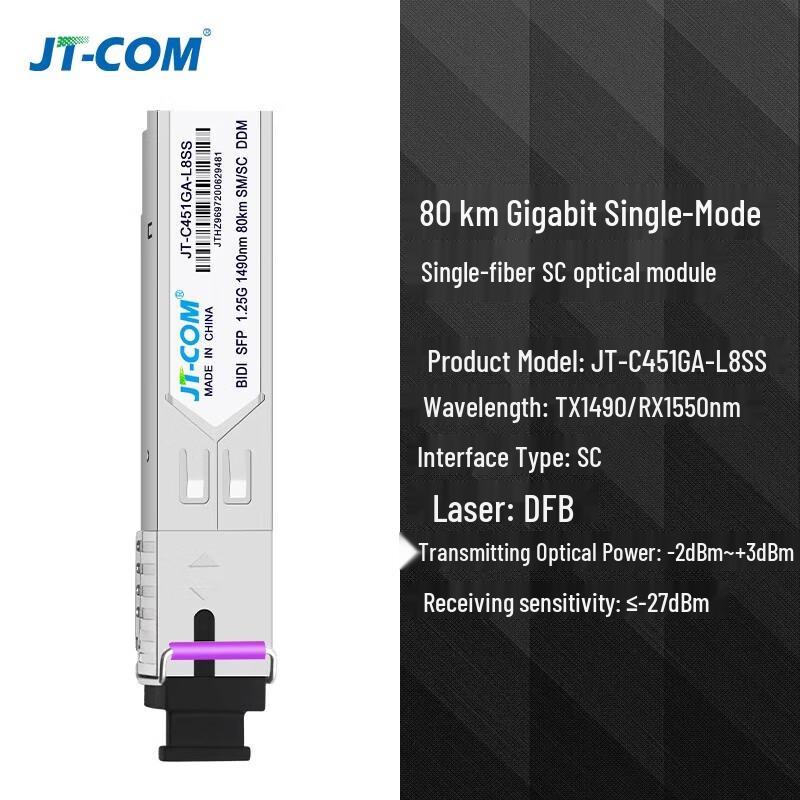 

JT-COM Gigabit Single-Mode Single-Fiber SC Optical Module