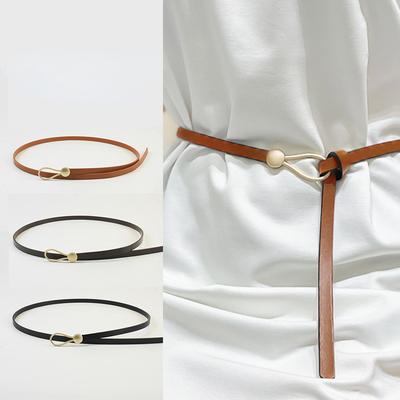 Modaya Uygun Kadın İnce Kemer Minimalist Giyim Dekorasyonu Deri Kemerler Etekler Elbiseler Bel Sıkılaştırıcı Kemerler