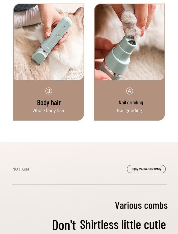 Pet Electric 4-in-1 Hair Clipper: Cat Paw, Dog & Pet Trimmer
