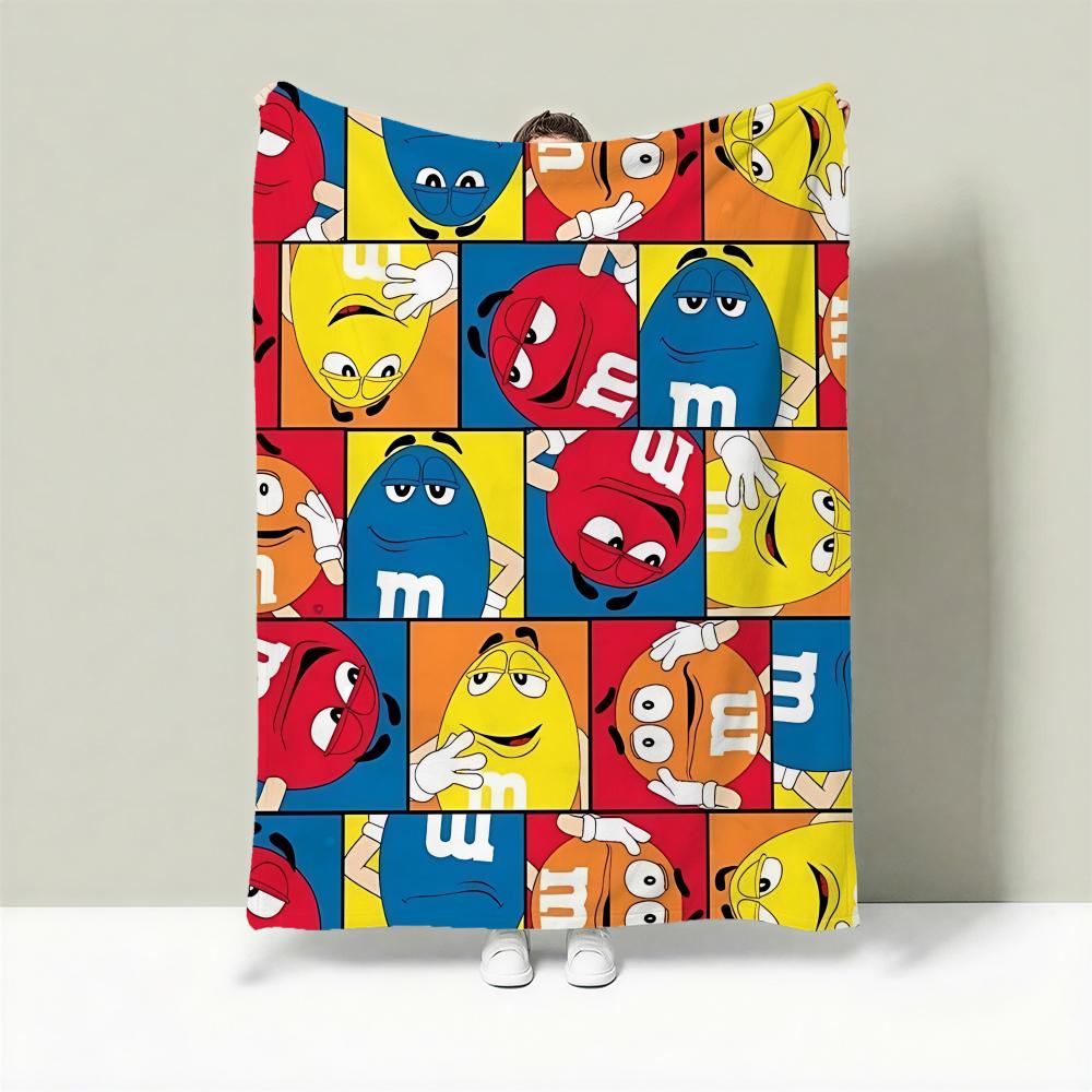 

Food M-M&M s Throw Lightweight 240g Flannel Blanket Soft Skin-friendly for Summer Cooling 75cmx90cm
