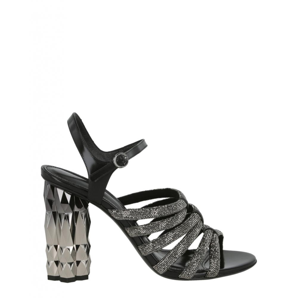 

Salvatore Ferragamo Amalia Embellished Strappy Sandals Black US 9.5