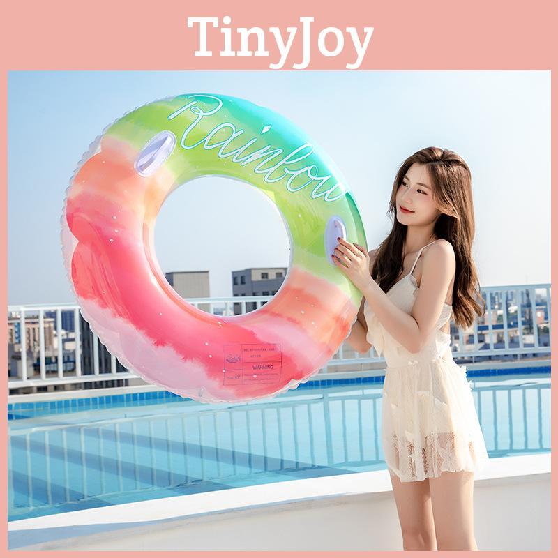 Adult Rainbow Flower Swim Ring Thick Pvc Swim Ring Gradient Color Water Ring