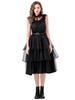 Adult Women's Wednesday Addams Cosplay Prom Dress - Black Halloween Costume