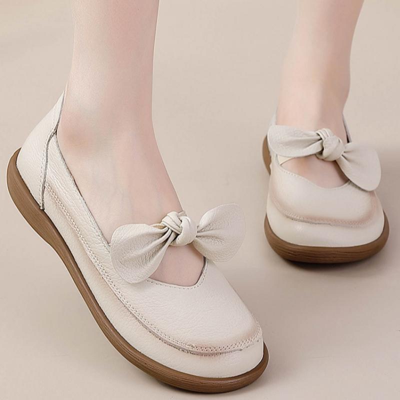 Retro Leather Shoes, Genuine Leather Thick-soled Mary Jane Shoes, Women's Soft-soled Single Shoes, Lazy Shoes, Comfortable and Versatile Shoes