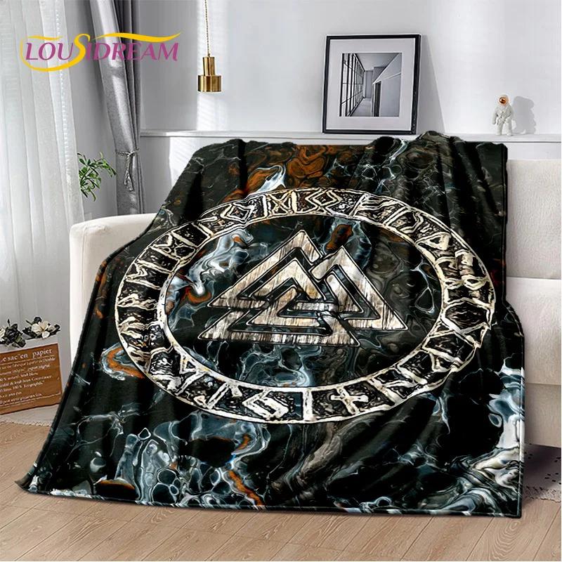 3D Viking Odin Valhalla Nordic Mythology Cartoon Blanket,Soft Throw Blanket for Home Bedroom Bed Sofa Picnic Office Travel Cover