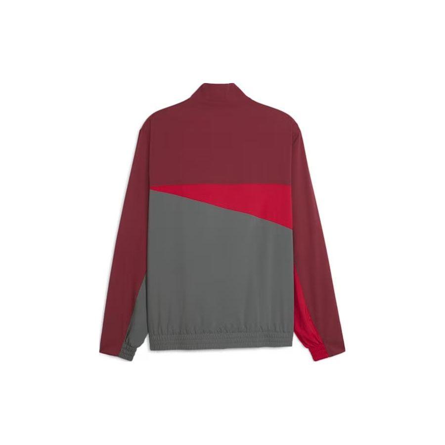 Puma X AC Milan Collaboration Logo Print Color Block Stand Collar Jacket Men Jacket Dark-Gray 777100-01
