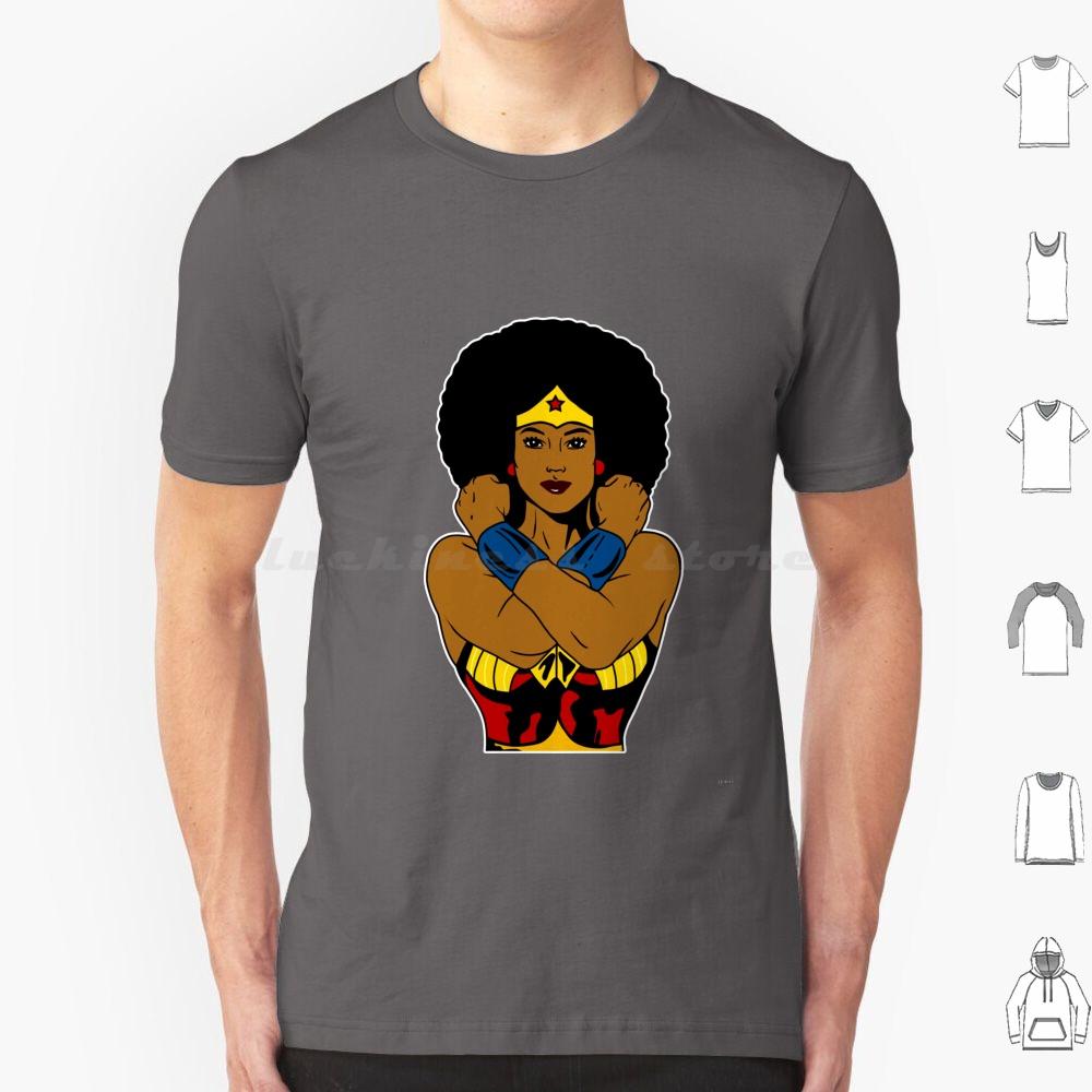 Strong Black Superhero Woman Afro Melanin T Shirt 6xl Cotton Cool Tee African American Africa Afro American Superhero Black