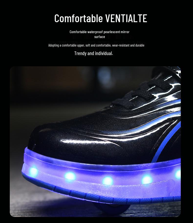 Children's Dynamic Electric Light-Up Roller Shoes with Single/Double Wheels