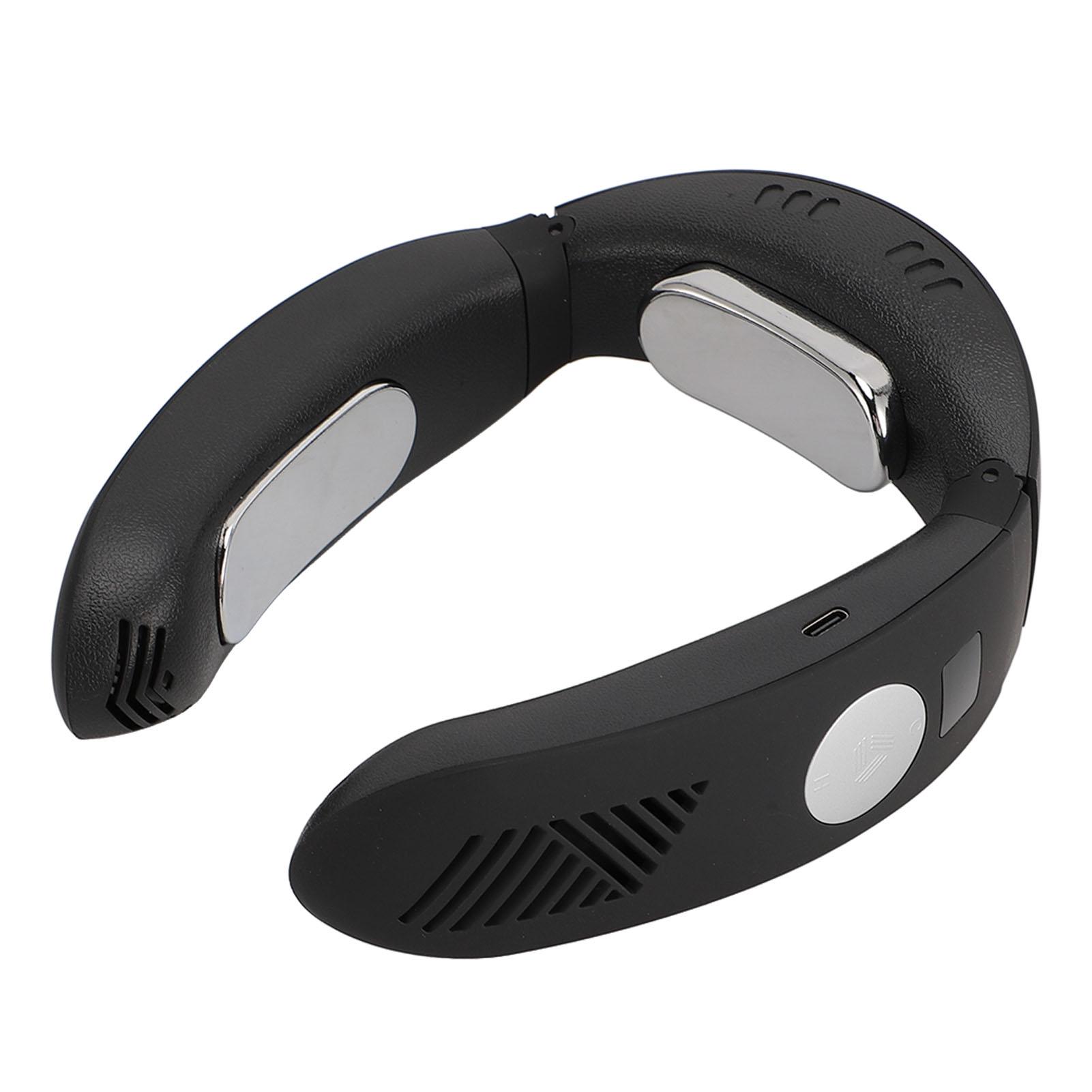 

Портативный шейный вентилятор без лопастей Охлаждение Нагрев Работает от батареи Малошумный USB Носимая Персональная Вентилятор