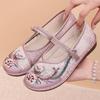 Summer New Breathable Women's Versatile Soft Sole Comfortable Fly Weaving Comfortable Ethnic Style Embroidered Shoes Casual Shoes