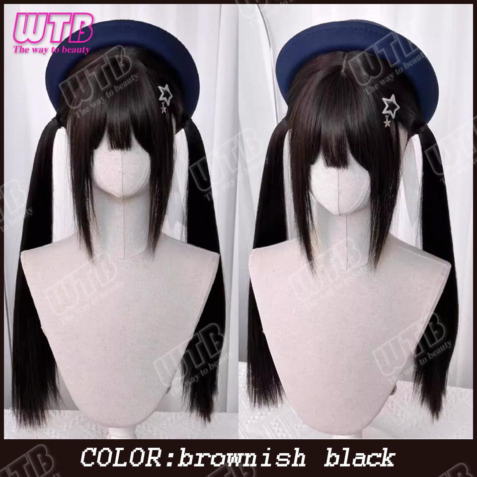 Double Ponytail Synthetic Wig For Women Lolita Clip-on Style Double Ponytail Wig Suitable For Role Playing Christmas Halloween