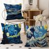 Art Van Gogh Oil Painting Pillow Covers Cartoon Sofa Decorative Home Doublesided Printing Short Plush Cute Cushion Cover