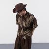 Men's Japanese Retro Short Sleeve Shirt - Thin, Classic Aesthetic with Full Print for Spring and Summer