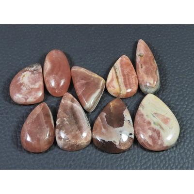 215Cts. Natural Pink Rhodochrosite Mix Cabochon Loose Gemstone 09Pcs Lot C-2325