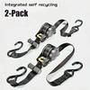 Heavy-duty Car Cargo Tie-down Straps Retractable Ratchet Tie-down Straps 1500 Lb Load Capacity Suitable for Motorcycles and Cars