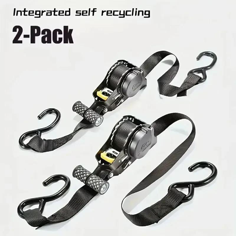 Heavy-duty Car Cargo Tie-down Straps Retractable Ratchet Tie-down Straps 1500 Lb Load Capacity Suitable for Motorcycles and Cars