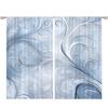 2PCS Digital Printed Curtains, Ocean Blue Wave Swirl Nautical Coastal, Rod Pocket Window Drapes for Living Room Bedroom Decor
