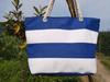 Borsa a Spalla in Corda di Canapa e Tela Super Minimalista Versatile - Ecologica, Design a Strisce da Spiaggia Patchwork