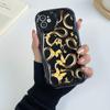 LZ5 Butterfly Black Gold Snake Clear Soft Wave Phone Deksler for iPhone 15 13 Pro Max 12 mini 14 8 Plus XS Max XR 6 Beskyttelse Bakdeksel
