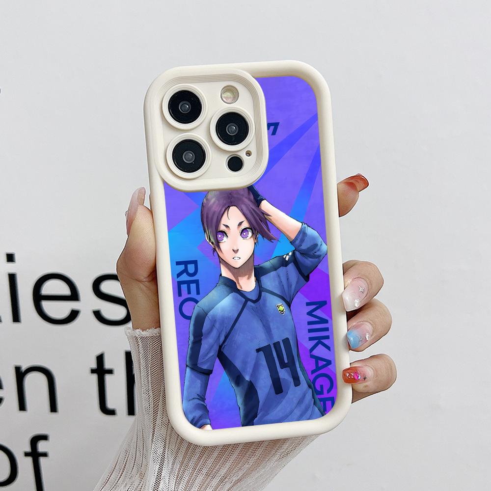 Blue Lock Reo Mikage Thicken TPU Mobile Phone Case for iPhone 17 16 15 14 13 12 11 Air Pro Max Plus Colorful Cover