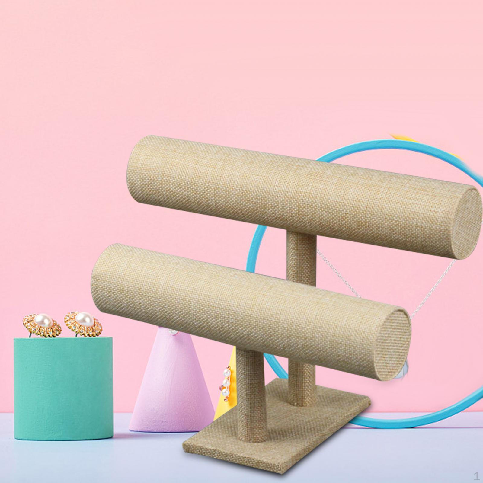 

2-уровневый настольный органайзер для демонстрации ювелирных изделий, прочный коричневый цвет