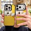 Phone Case: 2D Flat Design Suitable for iPhone 18 17 16 15 14 13 Pro, Colorful Silver Protective Case, Couple Style, Little Curious White Cat, Christm
