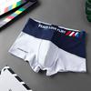 Men Panties Color Block Letter Printed U Convex Stretchy Mid Waist Plus Size