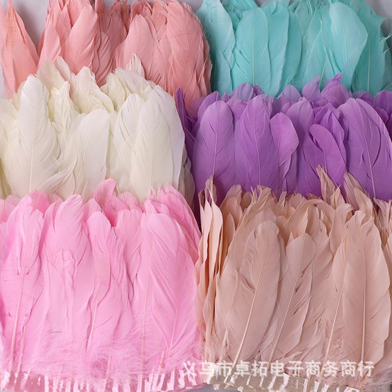 2-10 Yards Chicken Feathers Fringe Trim Trimmings 10-15Cm Carnival Accessories Wedding Centerpiece For Decor Sewing Diy Plumas