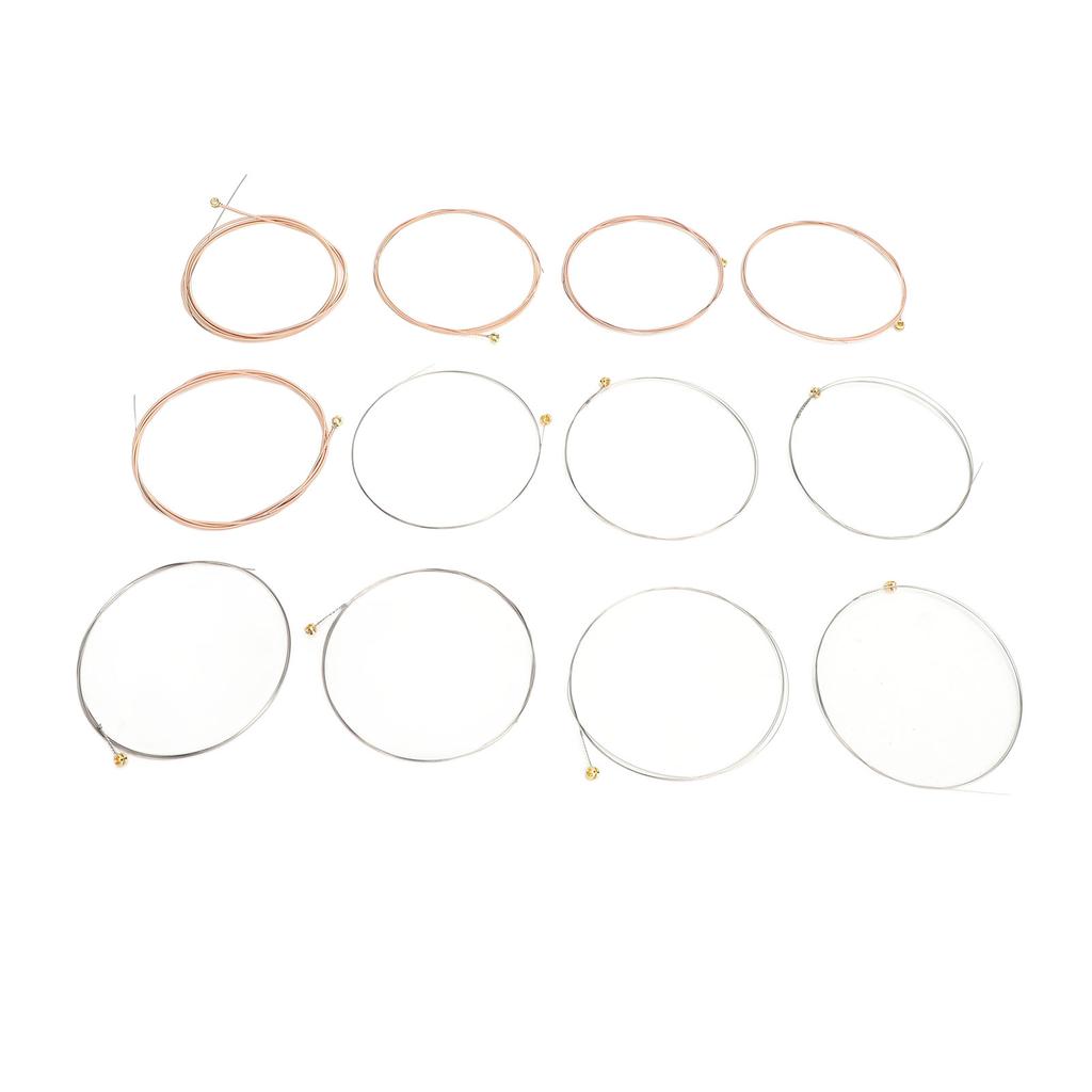 12 Pcs Acoustic Guitar Strings 12?52 Gauge Phosphor Bronze PU Coating Guitar Strings R12