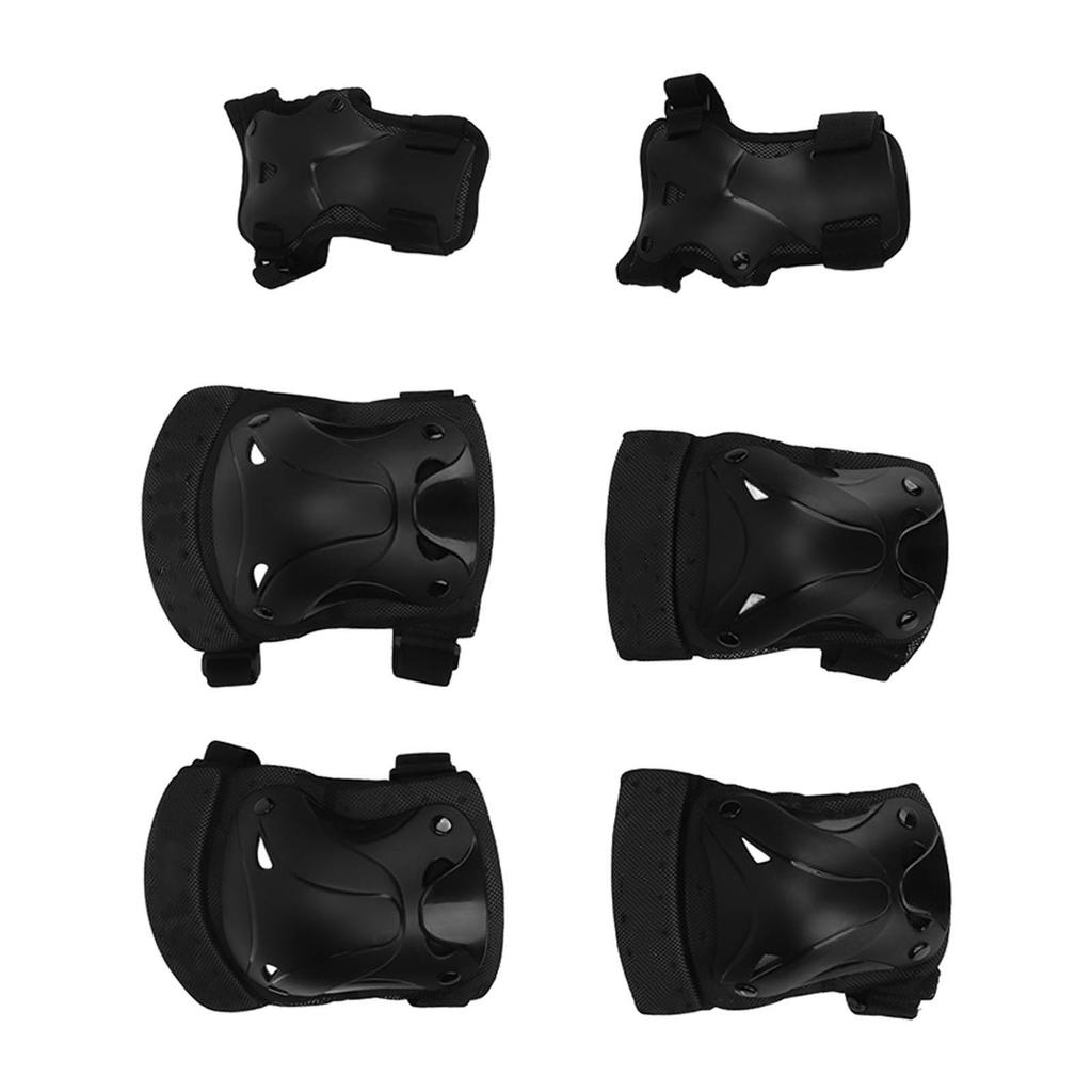 6PCS Adult Protective Gear Set Large Size Nylon Plastic Knee Elbow and Hand Guards for Roller Skiing