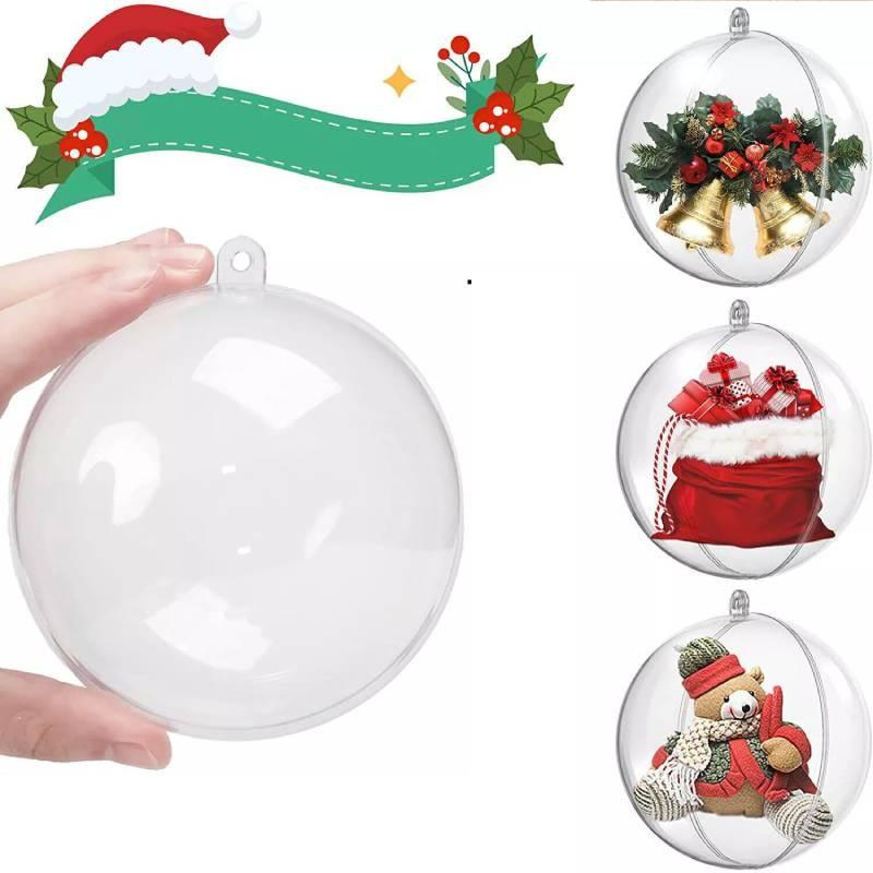 Dekorative transparente Kunststoff-Hängekugeln von 4 cm bis 20 cm für Weihnachten