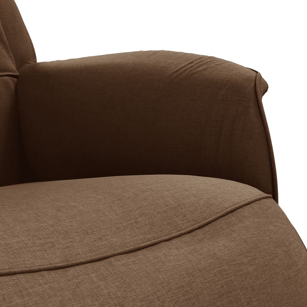 Brown Fabric Recliner Chair with Footrest