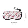 Boho Rainbow Heart Pattern Soft Sunglasses Case, Lightweight Portable Fabric Eyewear Pouch, Protective Glasses Bag for Travel Daily Use