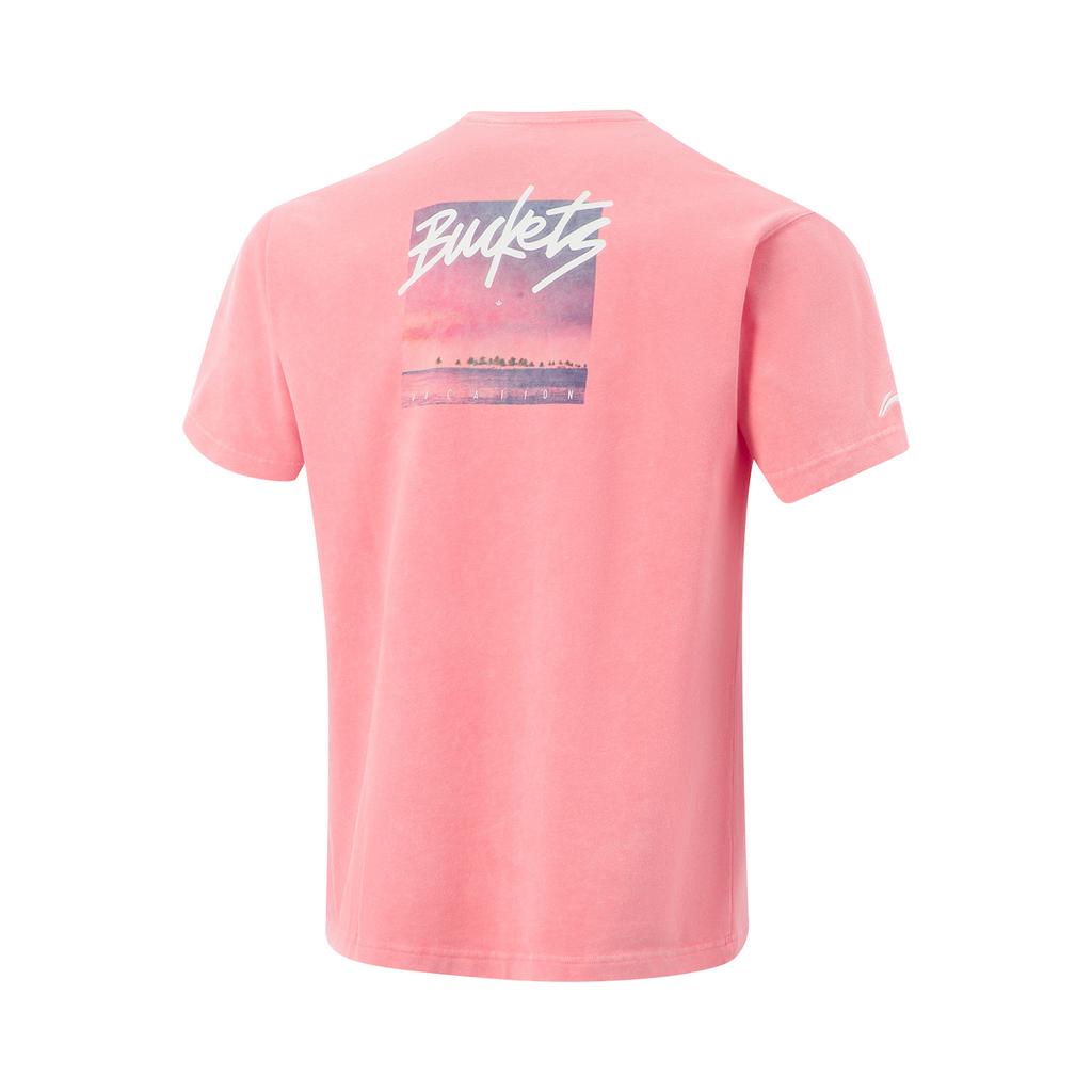 Li Ning Jimmy Butler Sportmode Lässig Locker Rundhals Buchstabenmuster Professionelles Basketball-T-Shirt Herren T-Shirt AHSVC09-1