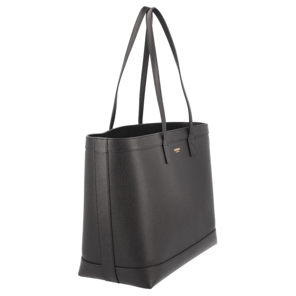 Burberry Letter Logo Open Closure Design Leather Tote Bag Women Tote Bags Black 80840391