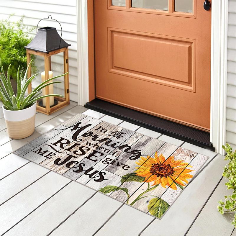 1Pcs Sunflower Kitchen Rug Anti-Fatigue Kitchen Rug Waterproof Non-Slip Rugs Set Runner Rug Bedside Rug Absorbent Carpet