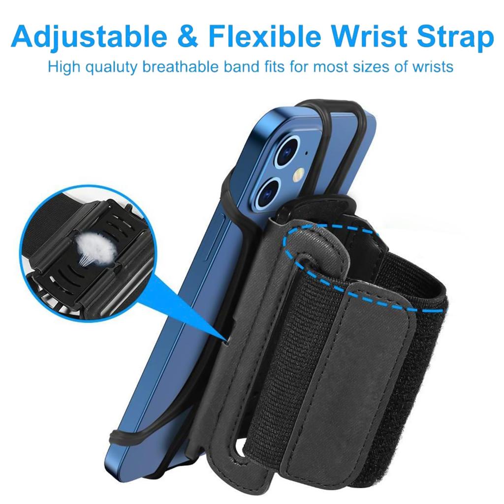 Detachable Sports Armband Phone Holder with 360° Rotation Silicone Design for Running Cycling Hiking