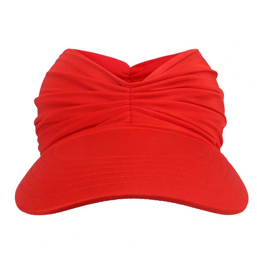

Sun Pleated Visor Hat Empty Top Baseball Sun Cap Ladies Sun Hats with UV Protection Beach Sun Hats for Women червоний
