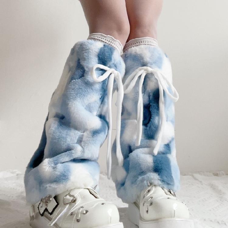Ghette Stivali Svasati Pelose Morbide, Polsini Scaldamuscoli per Donne, Fantasia Leopardo Vintage, Coprigambe in Peluche, Calzini Lunghi a Tubo