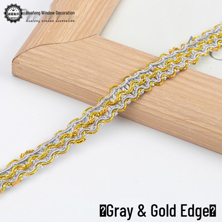 Ribete de Encaje Dorado de 1 cm de Ancho - 11 m para Cortinas, Sofá, Zapatos, Sombreros y Accesorios