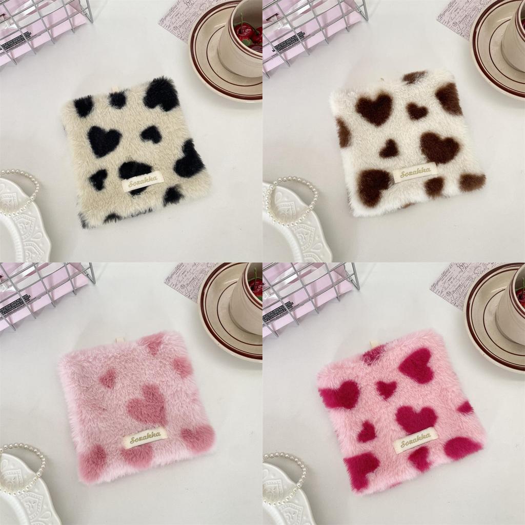 Plush Heart Shape Coasters With Modern Minimalist Design For Home Dining And Coffee Table Decor
