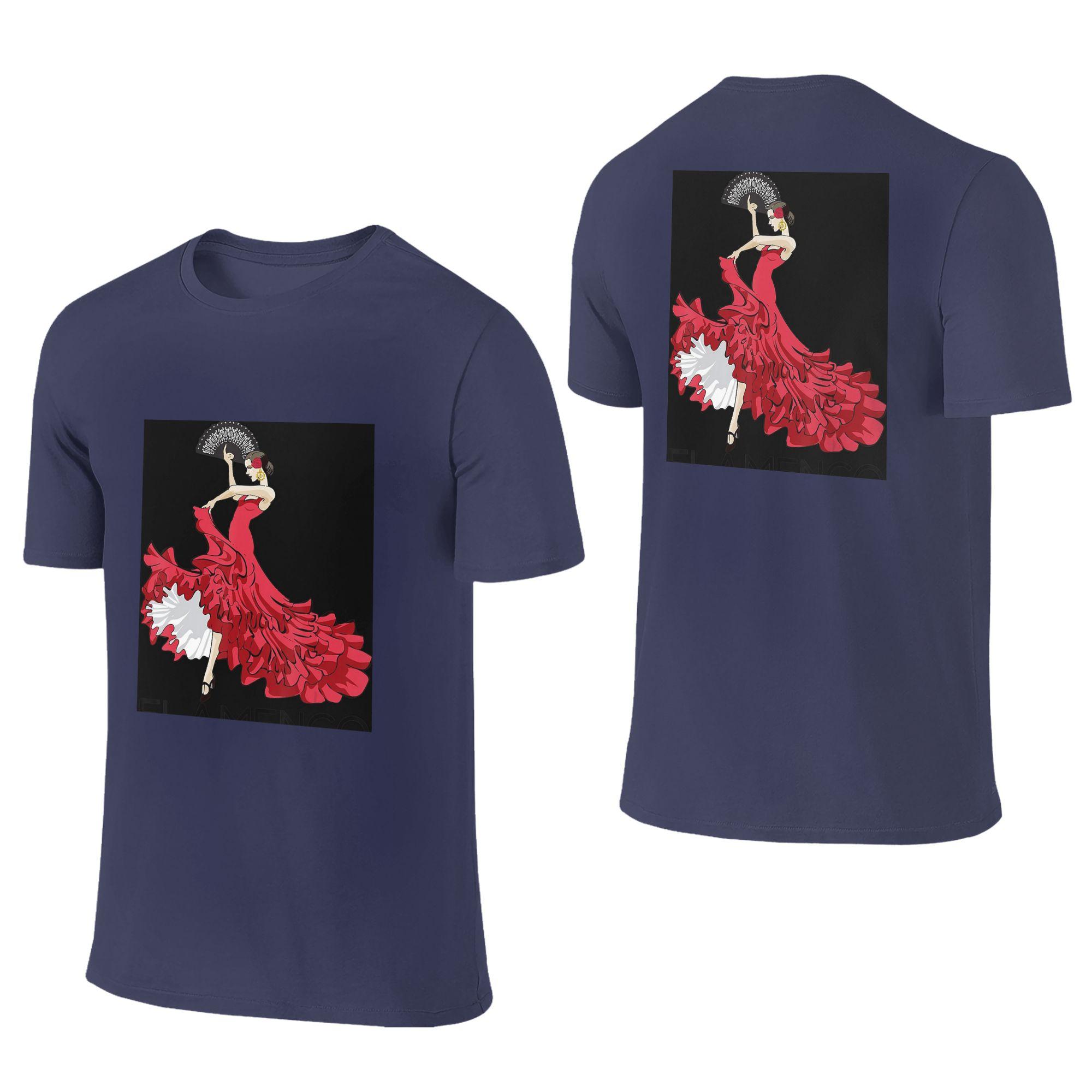 

100 Cotton FlaUnisexco Dancer Spain TShirt Unisexs Double Sided T Shirt Unisex Crew Neck Summer Shirts Tops S6XL 4XL